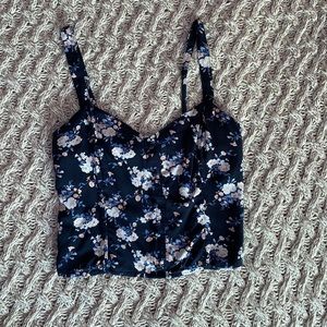 Floral Crop Tank NWOT